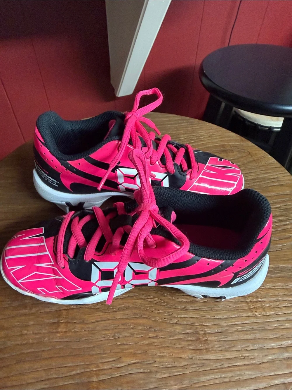Nike Hyperdiamond 4 Fast Flex Girls' Softball Cleats Pink Black White